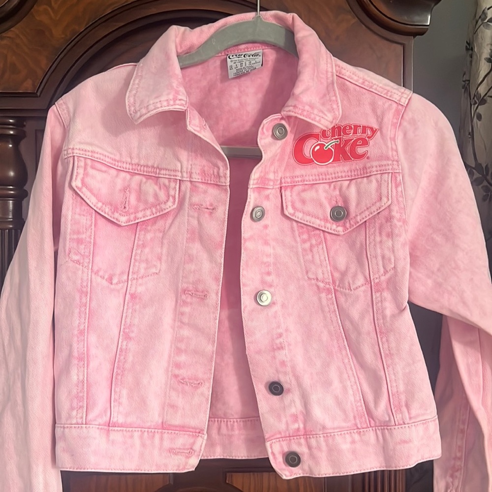 Baby pink denim jacket